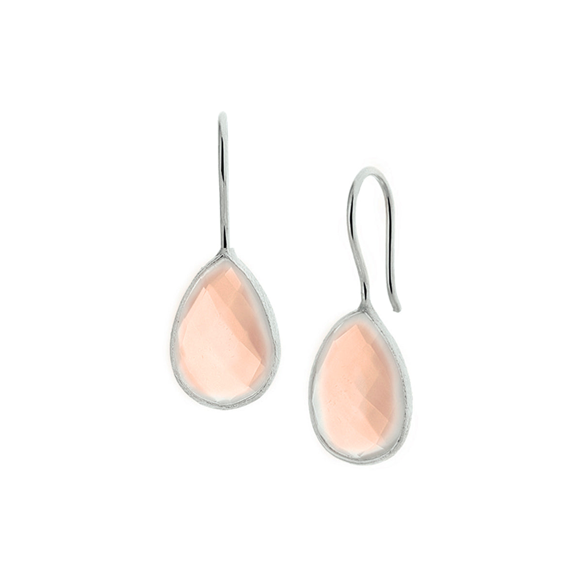 Oorhangers chalcedoon franse haak zilver wit