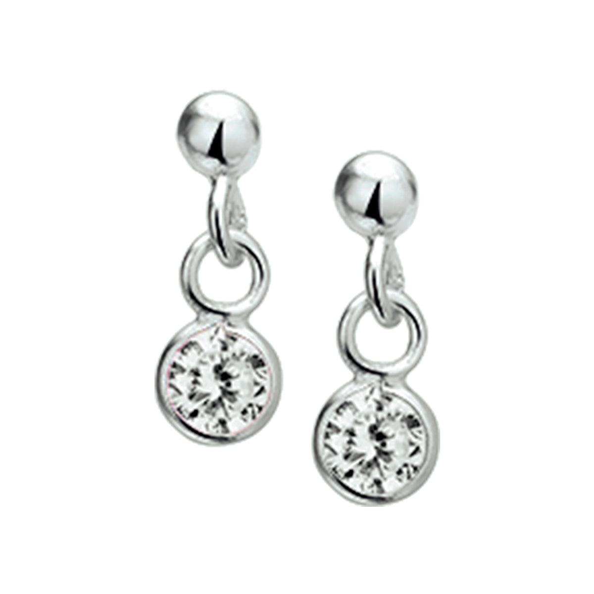 Oorhangers zirkonia zilver wit