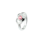 Ring hart roze zirkonia zilver wit