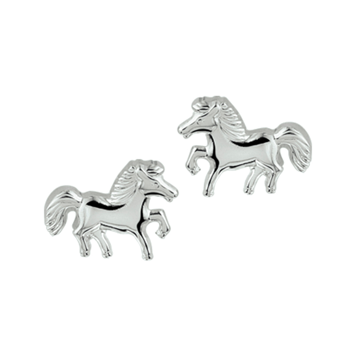 Oorknoppen paard zilver wit
