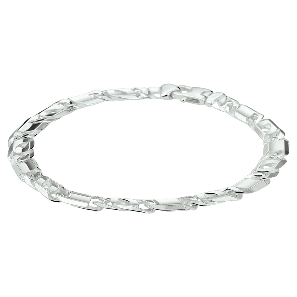Armband valkenoog 7 mm zilver wit