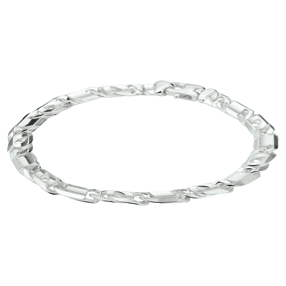 Armband valkenoog 7 mm zilver wit