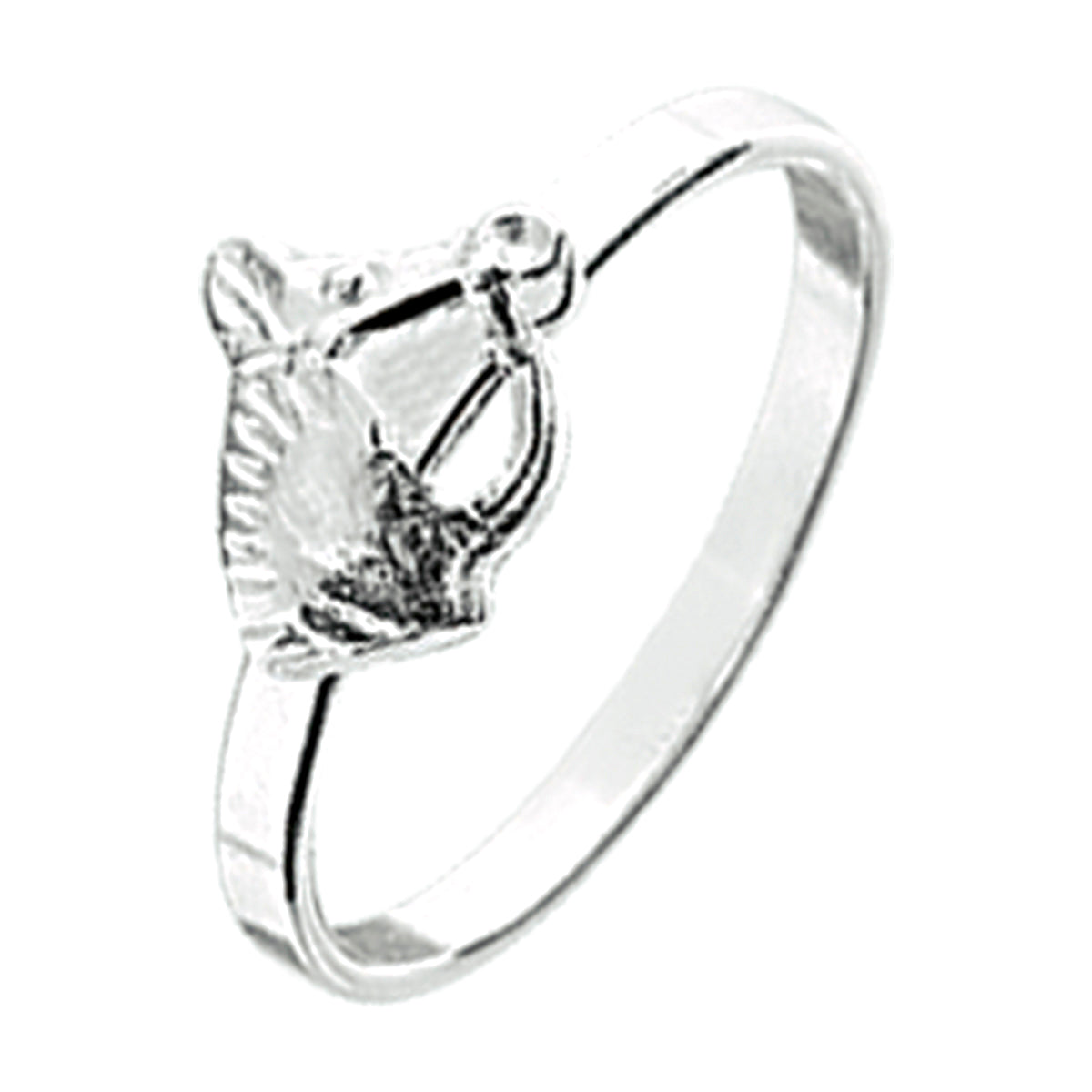 Ring paard zilver wit
