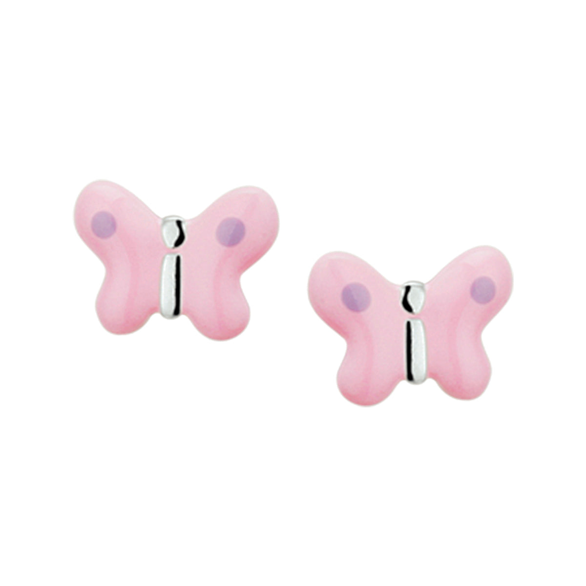 Oorknoppen vlinder zilver wit