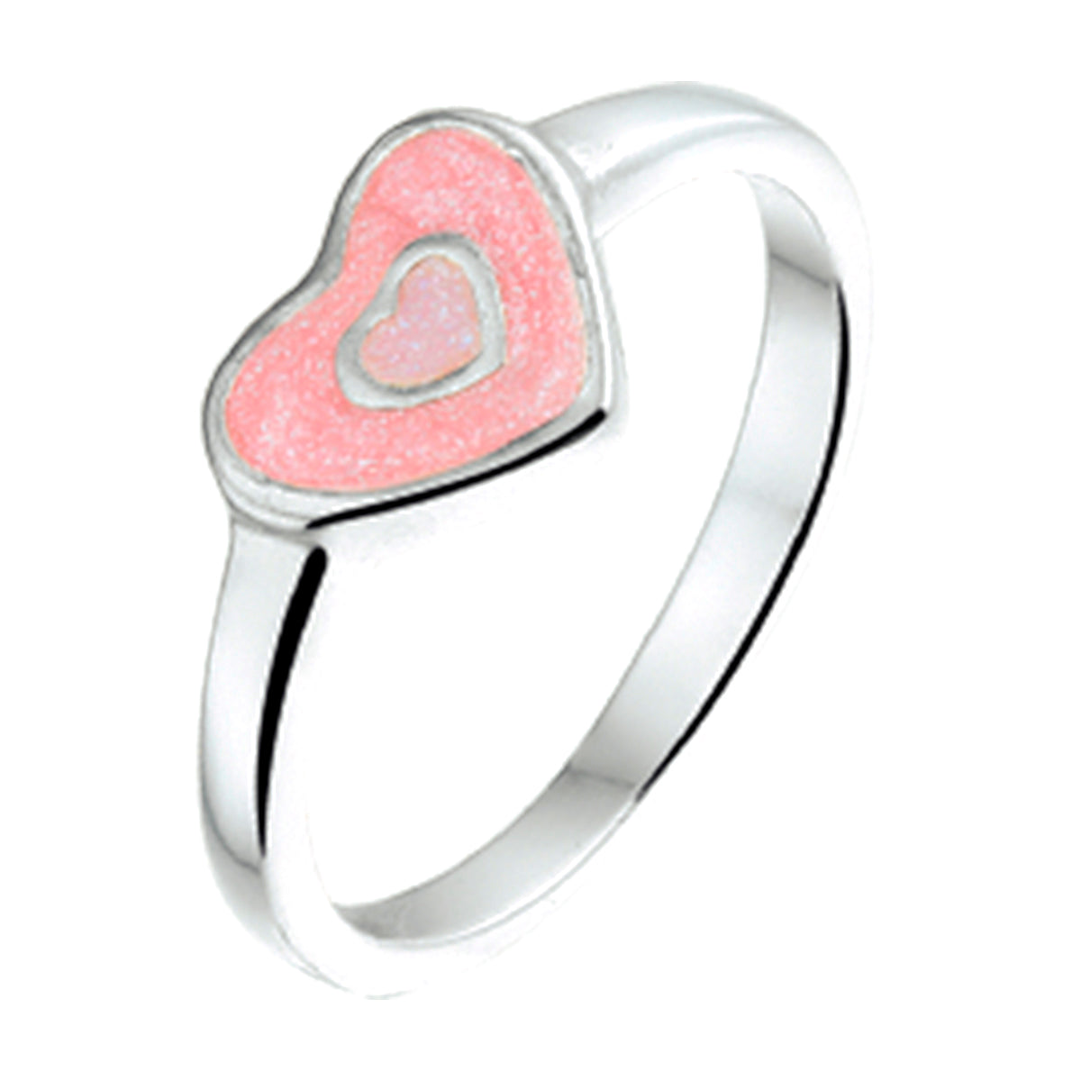 Ring hart zilver wit