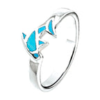 Ring dolfijn zilver wit