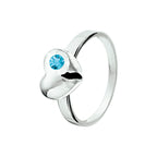 Ring hart strass zilver wit