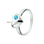 Ring hart strass zilver wit