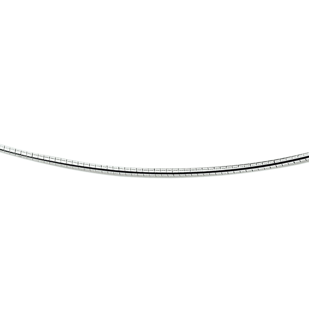 Collier omega rond 1,6 mm 42 + 3 cm zilver wit