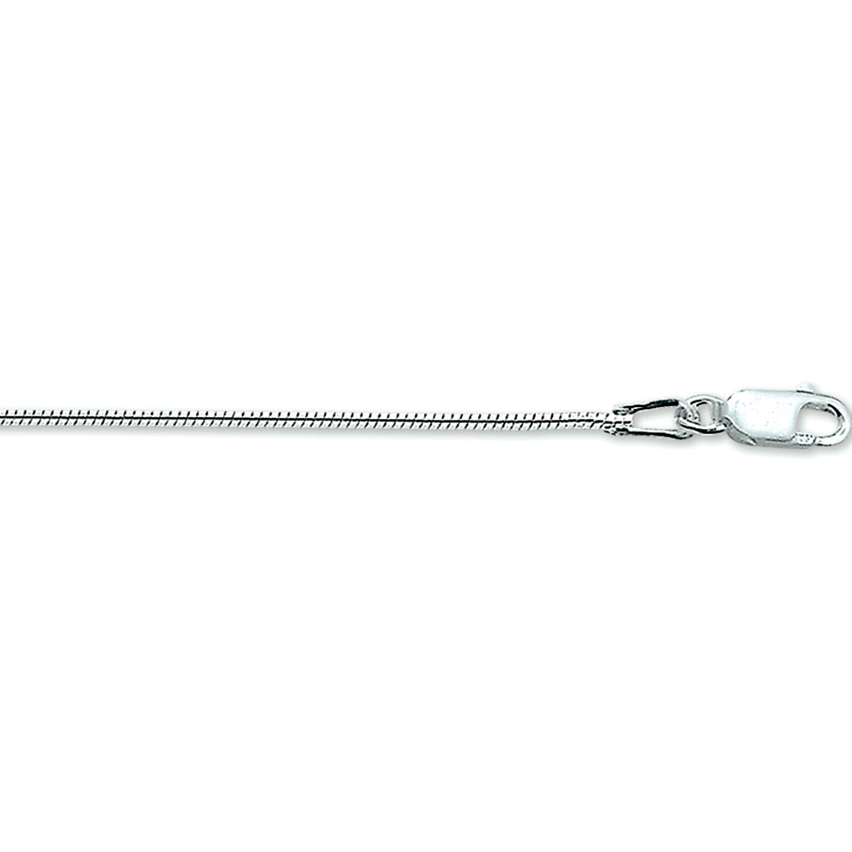Collier slang rond 1,2 mm 41 + 4 cm zilver wit