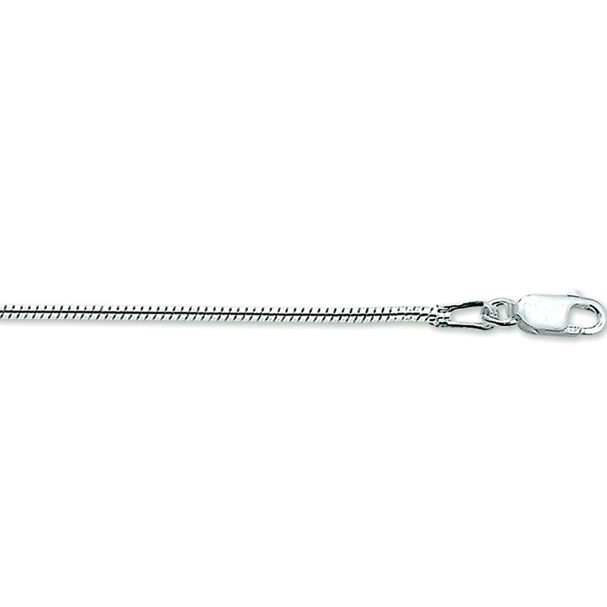 Collier slang rond 1,4 mm 41 + 4 cm zilver wit