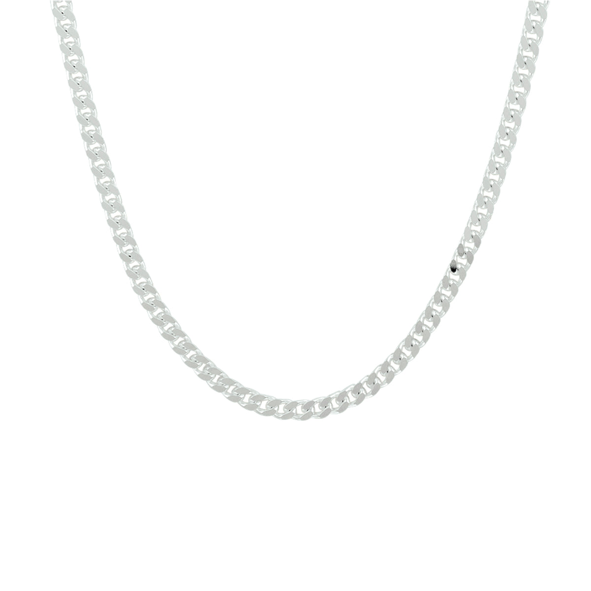 Collier gourmette 6-zijdes geslepen 2,8 mm zilver wit