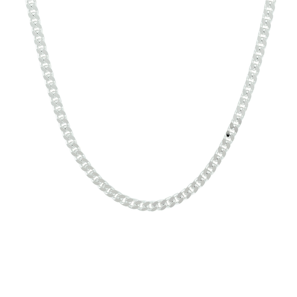 Collier gourmette 6-zijdes geslepen 2,8 mm zilver wit