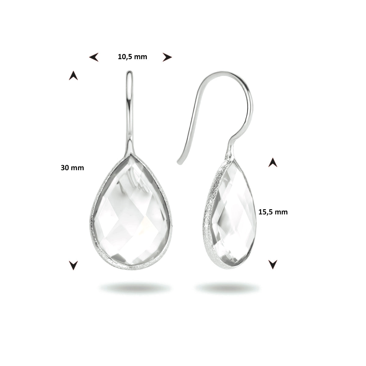 Oorhangers franse haak zilver wit