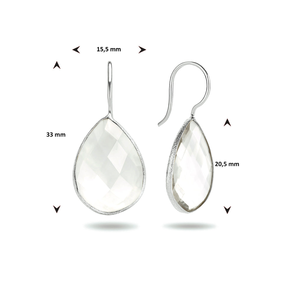 Oorhangers franse haak zilver wit