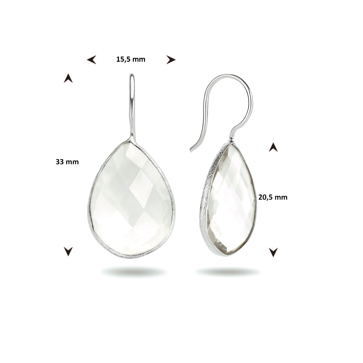 Oorhangers franse haak zilver wit