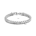 Armband geslepen gourmette 5,6 mm zilver wit