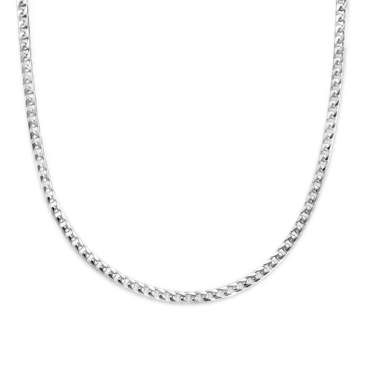 Collier geslepen gourmette 5,6 mm zilver wit