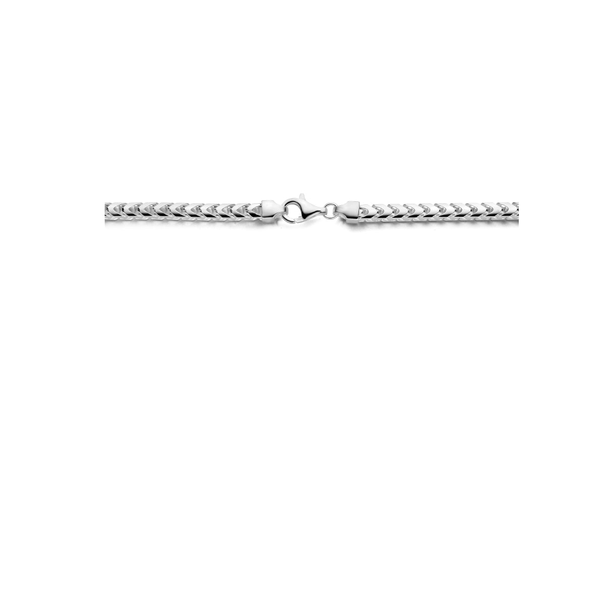 Collier geslepen gourmette 5,6 mm zilver wit