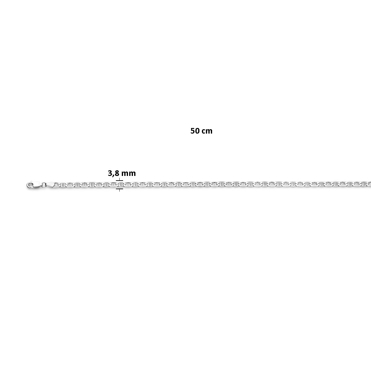 Anker 3,8 mm zilver wit