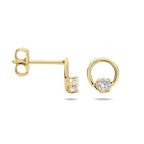 Ohrstecker runder Zirkonia 14K Gelbgold