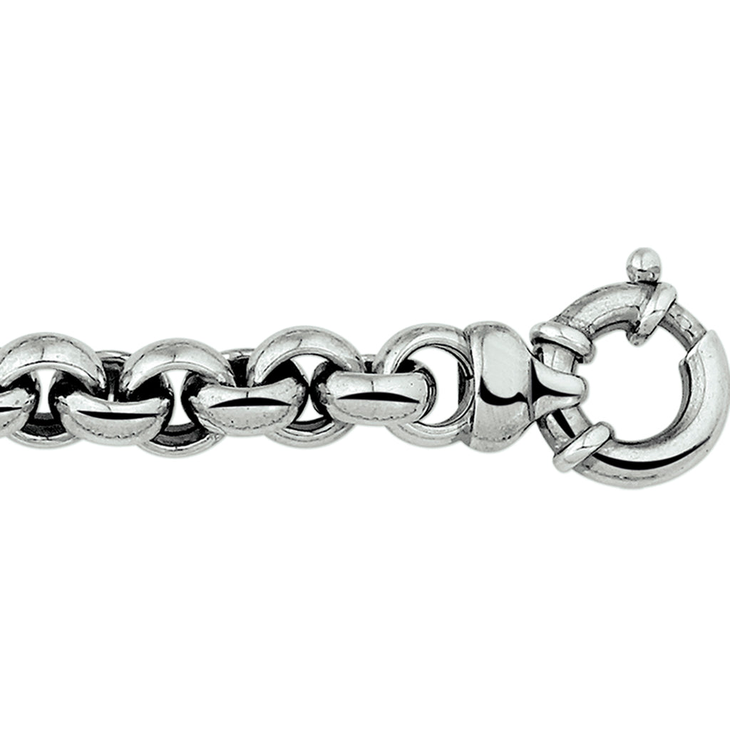 Armband oxi jasseron 10,5 mm met groot springslot zilver geoxideerd