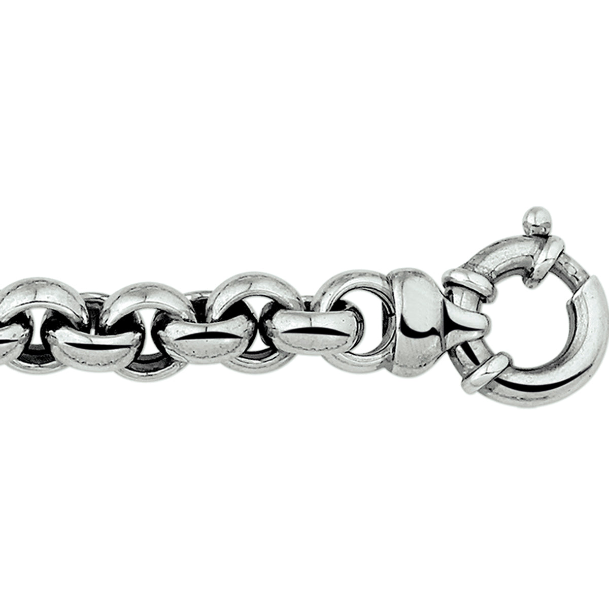 Armband oxi jasseron 10,5 mm met groot springslot zilver geoxideerd