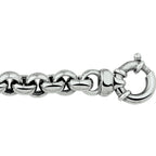 Armband oxi jasseron 10,5 mm met groot springslot zilver geoxideerd