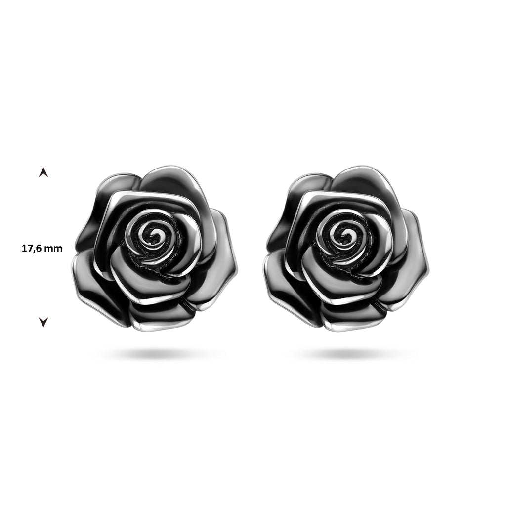 Oorknoppen oxi roos zilver geoxideerd