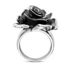 Ring oxi roos zilver geoxideerd