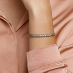 Armband oxi gevlochten 6,0 mm zilver geoxideerd