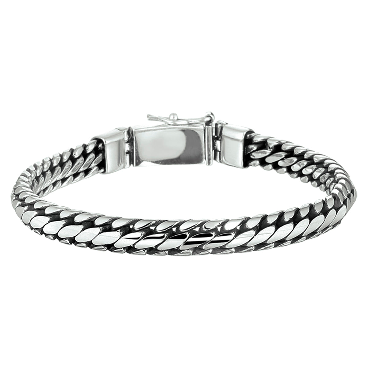 Armband oxi 6,0 mm zilver geoxideerd