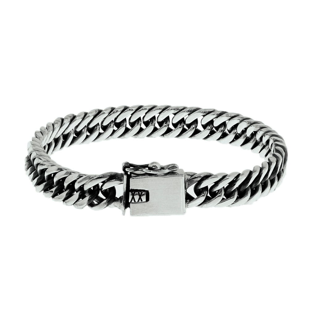 Armband oxi gourmette 8 mm zilver geoxideerd