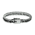 Armband oxi gourmette 8 mm zilver geoxideerd