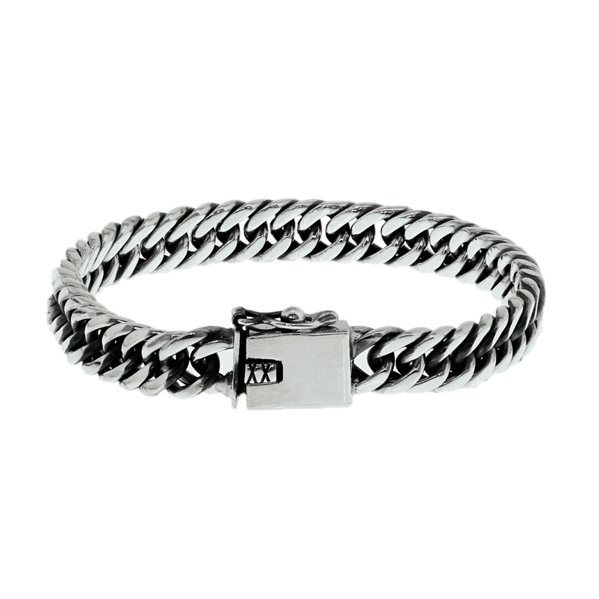 Armband oxi gourmette 8 mm zilver geoxideerd