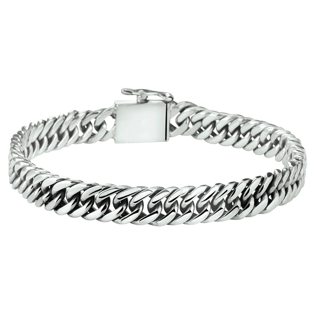 Armband oxi gourmette 8 mm zilver geoxideerd