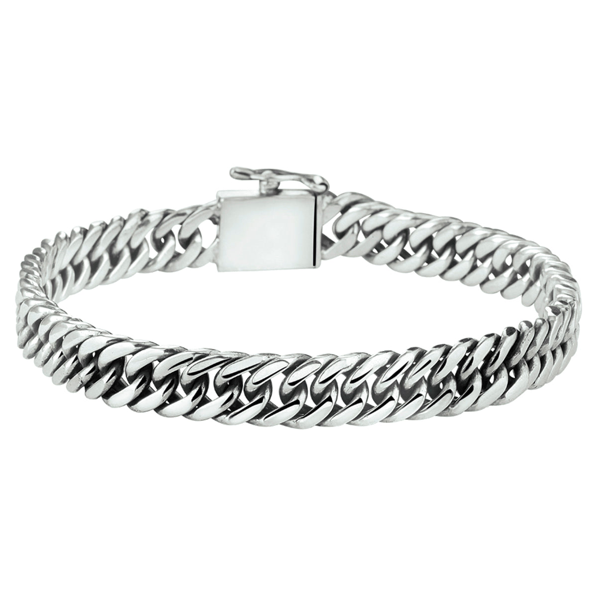 Armband oxi gourmette 8 mm zilver geoxideerd