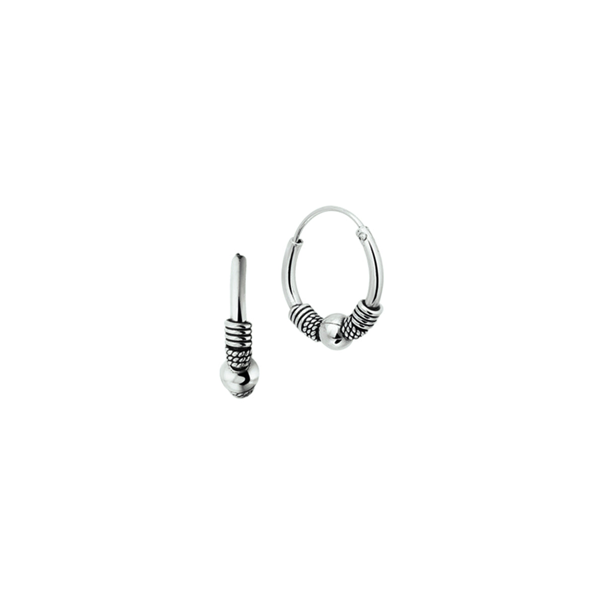 Oorringen oxi bali 4,0 mm zilver geoxideerd