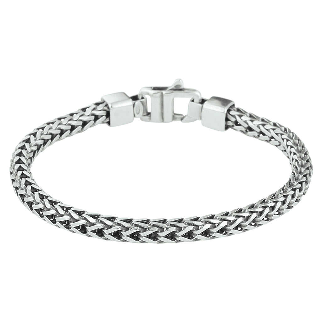 Armband oxi vossestaart 4,5 mm zilver geoxideerd