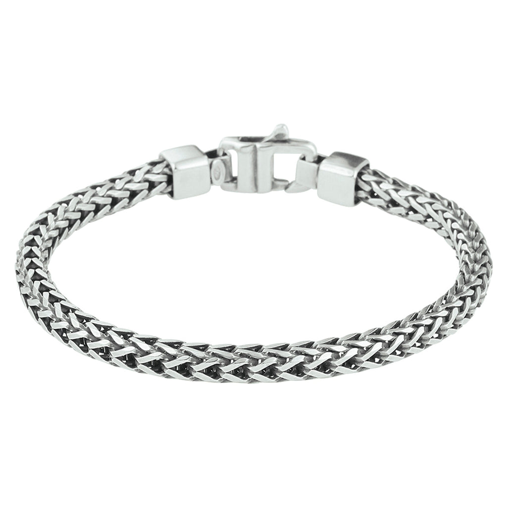 Armband oxi vossestaart 4,5 mm zilver geoxideerd