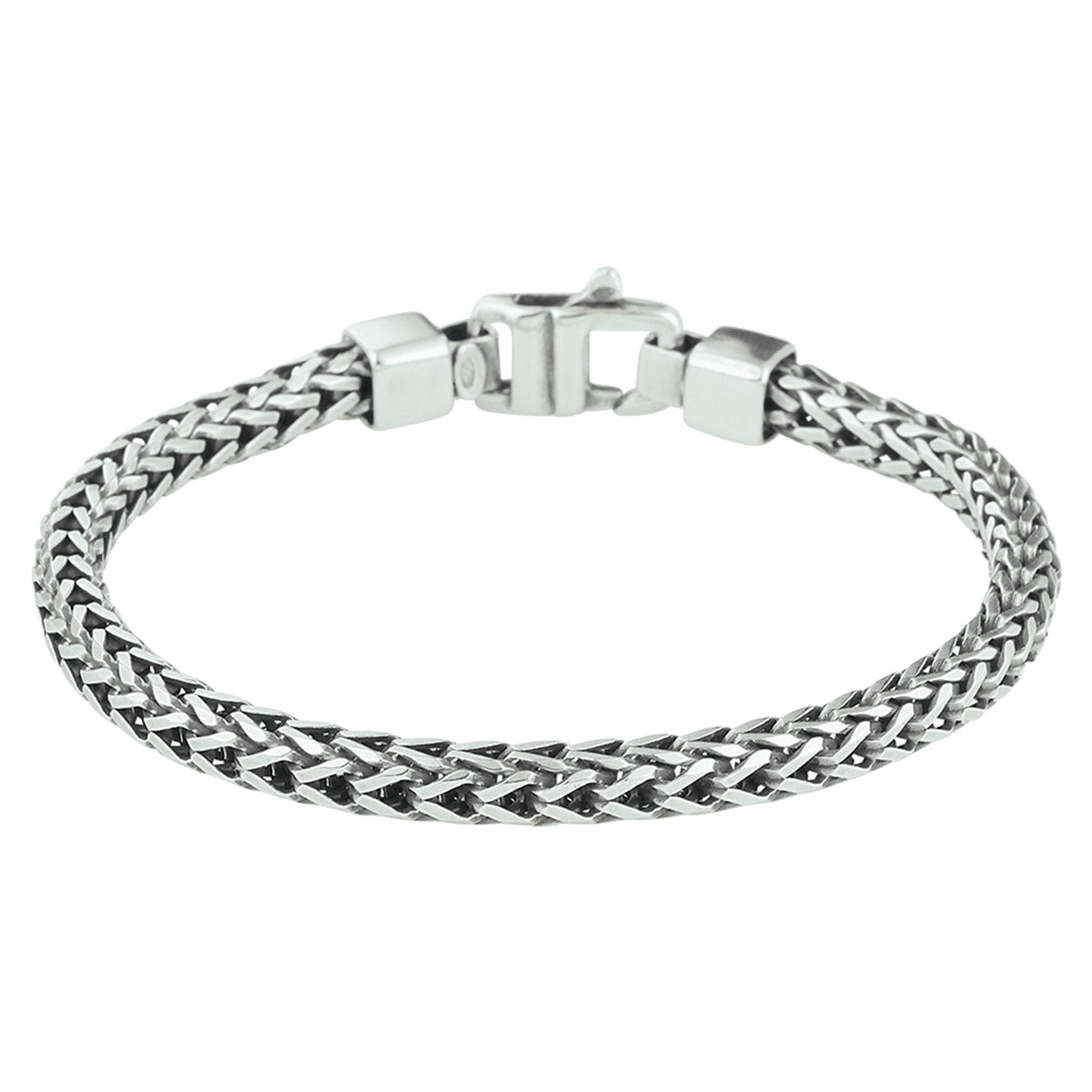 Armband oxi vossestaart 4,5 mm zilver geoxideerd