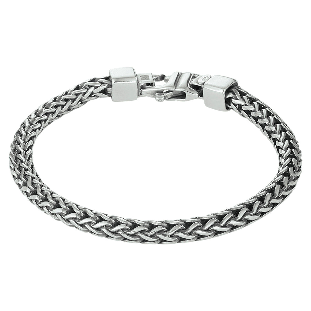 Armband oxi vossestaart 5,0 mm zilver geoxideerd