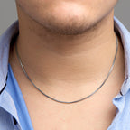 Collier oxi vossestaart 1,6 mm zilver geoxideerd