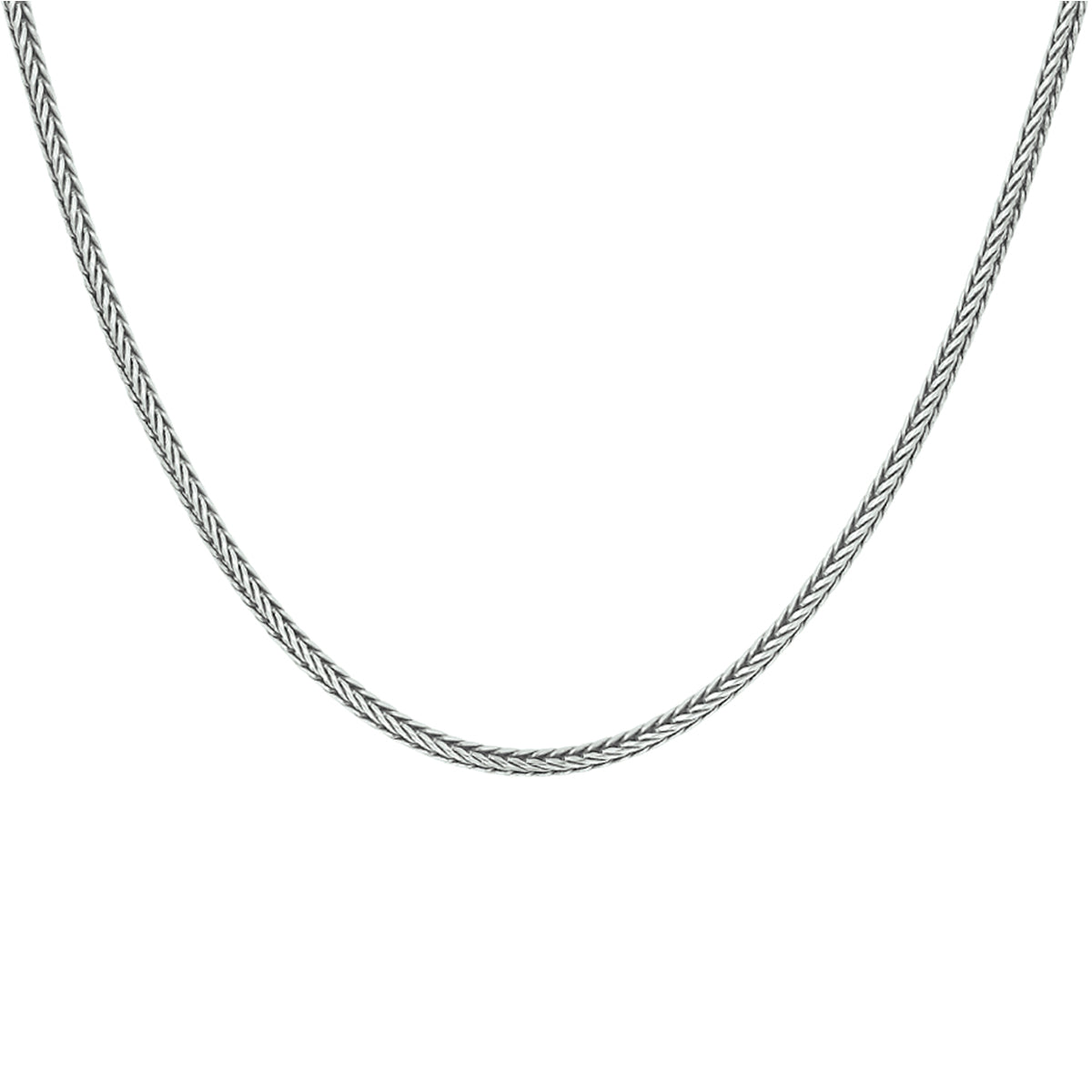 Collier oxi vossestaart 2,0 mm zilver geoxideerd
