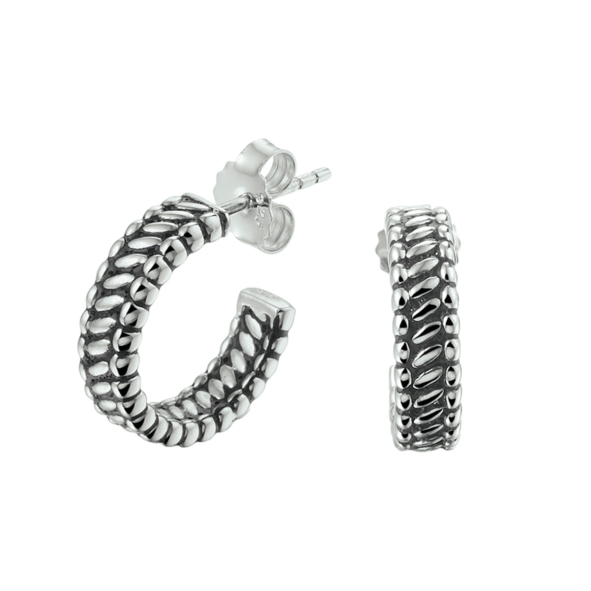 Stekeroorringen oxi zilver geoxideerd