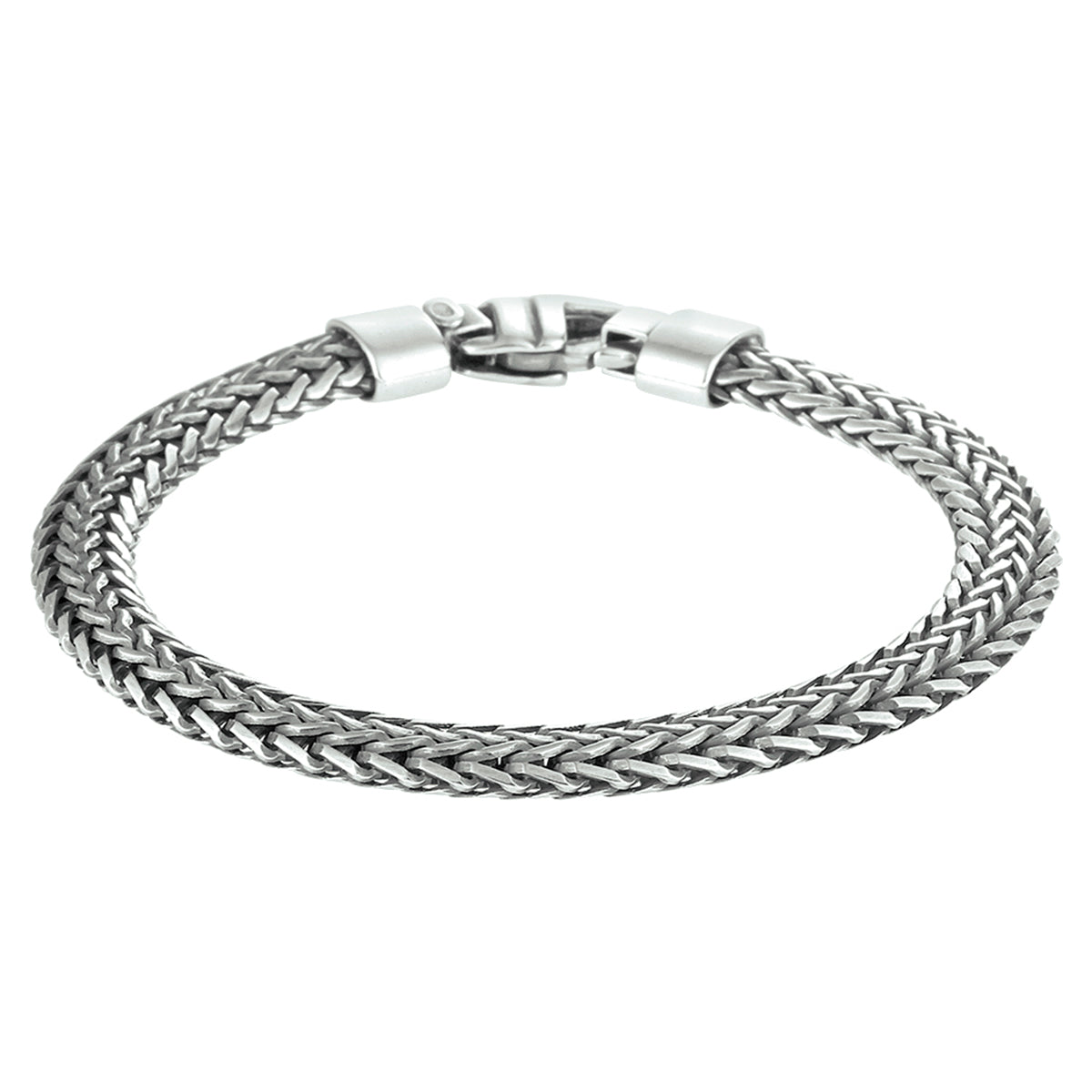 Armband oxi vossestaart 7 mm 20 cm zilver geoxideerd
