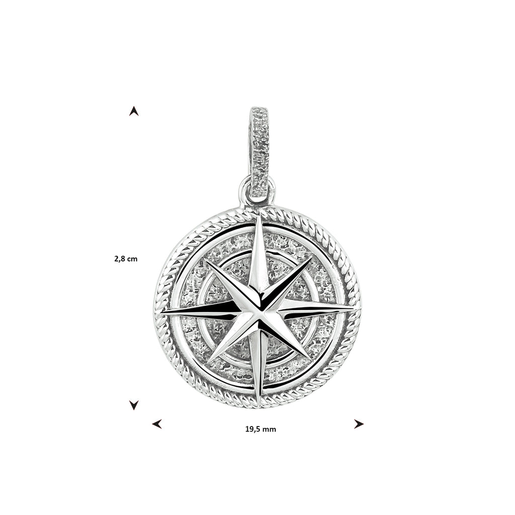 Hanger oxi ster zilver geoxideerd