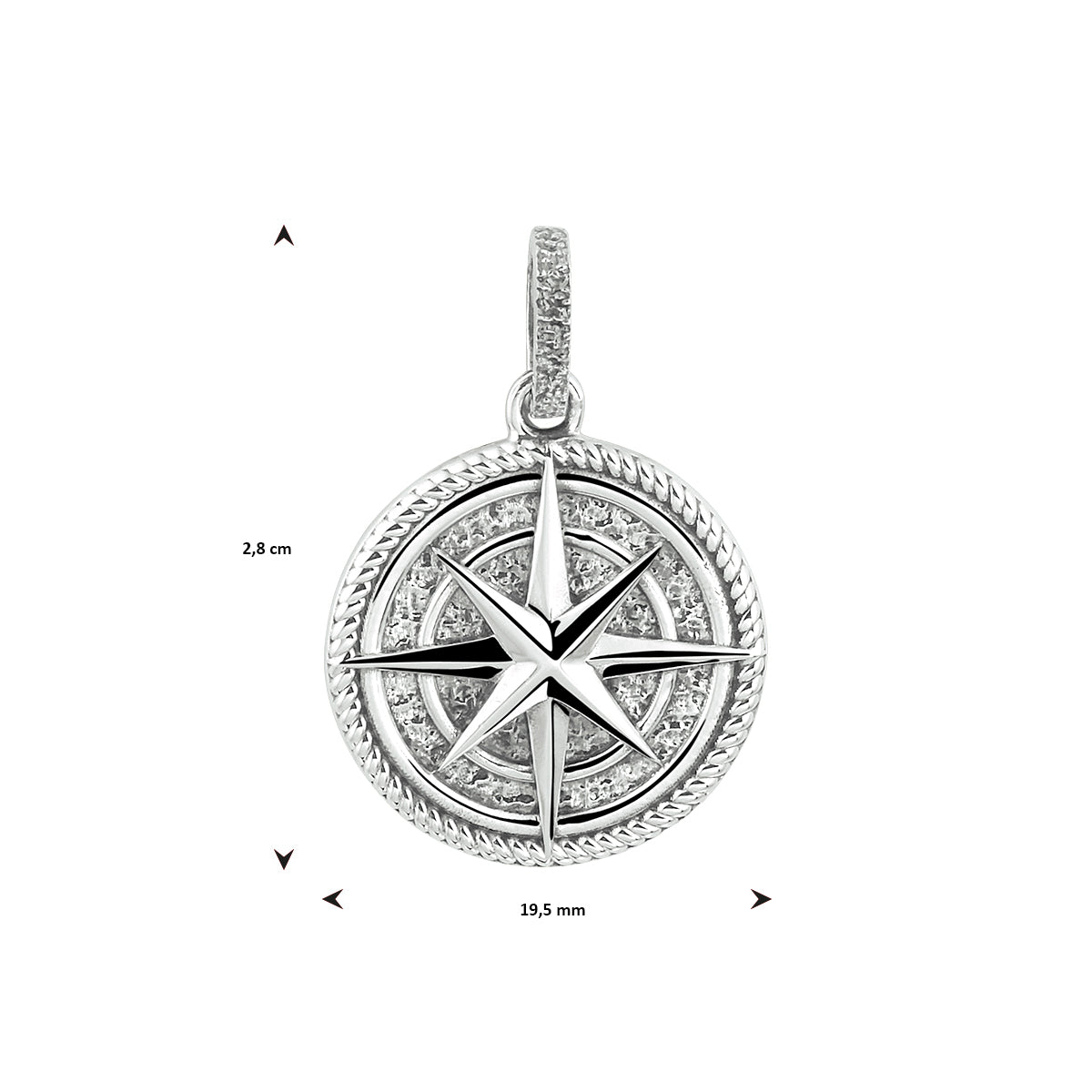 Hanger oxi ster zilver geoxideerd