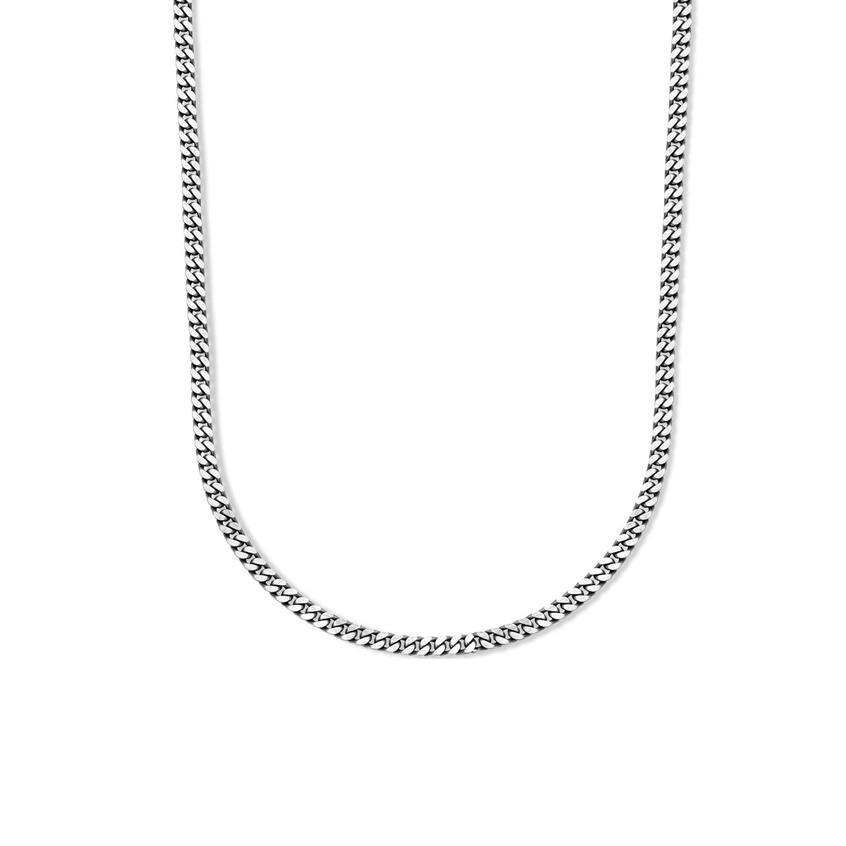 Collier oxi gourmette 6-zijdes geslepen 4,6 mm zilver geoxideerd