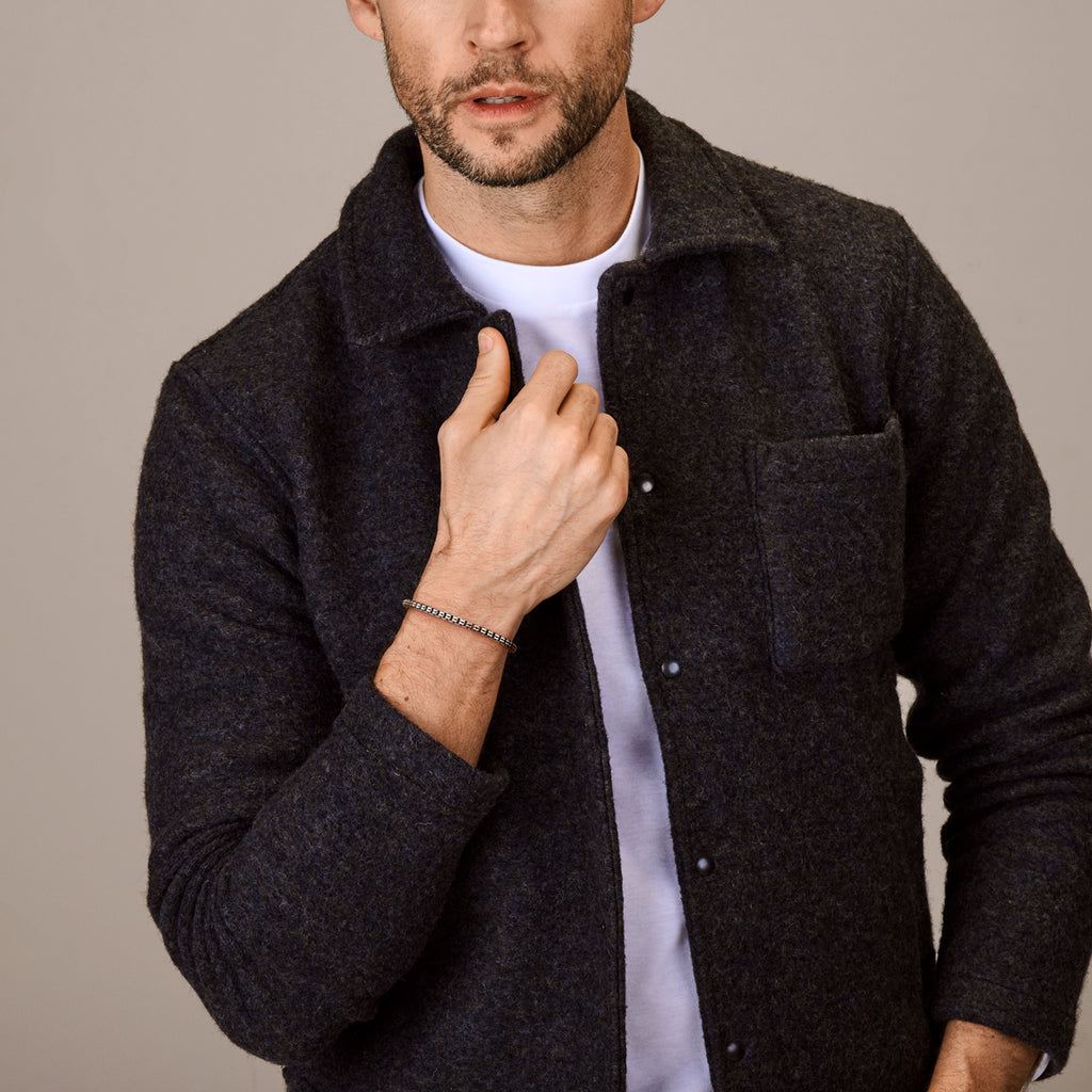 Armband oxi 4,0 mm zilver geoxideerd